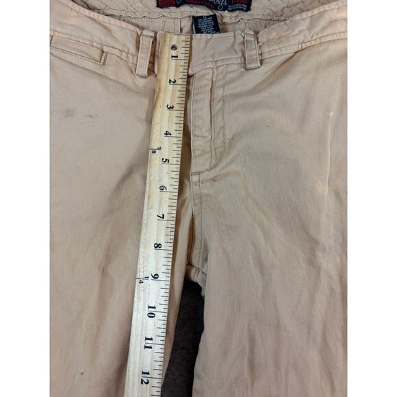 VINTAGE Steve & Barrys Pants Womens Size 12 Tan Twill Bootcut Low Rise Y2K Bratz - Picture 4 of 8